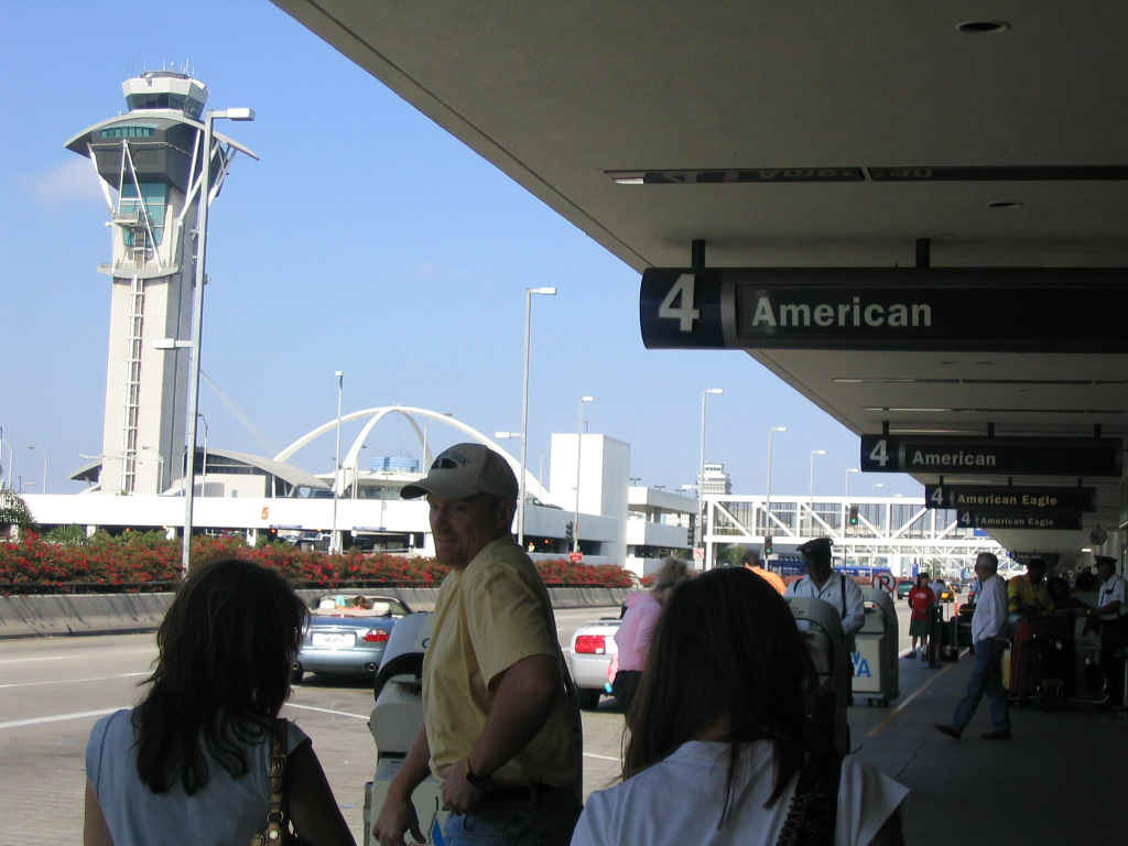 airport transfer passing the Los Angeles International Airport at LAX Airport